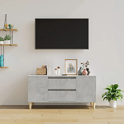 Avis Maison Chic Meuble TV scandinave - Banc TV pour salon Gris béton 102x44,5x50 cm Bois d'ingénierie -MN82531