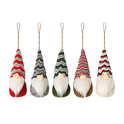 C288 5PCS Christmas Striché Poupée Poupée Poupée Sans personnage Arbre de Noël Décoration Pendentif Decoration de bureau