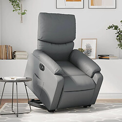 vidaXL Fauteuil inclinable électrique gris similicuir