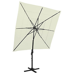 Maison Chic Parasol Jardin | Parasol à 4 niveaux avec mat en aluminium Sable 250x250 cm - GKD94521