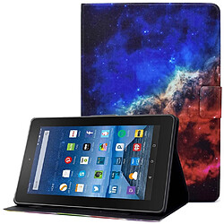 Etui en PU avec support et porte-carte pour votre Amazon Fire HD 8 (2016)/(2017)/(2018) - ciel étoilé