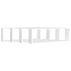 Avis vidaXL Étagères cube murales 4pcs Blanc 80x15x26,5cm bois d'ingénierie