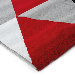 Avis Thedecofactory GEO SCANDI - Tapis toucher laineux motif triangles rouge 80x150