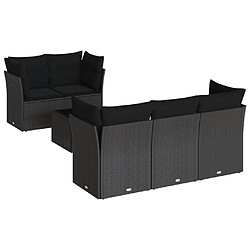 Maison Chic Salon de jardin 6 pcs avec coussins | Ensemble de Table et chaises | Mobilier d'Extérieur noir résine tressée -GKD43794