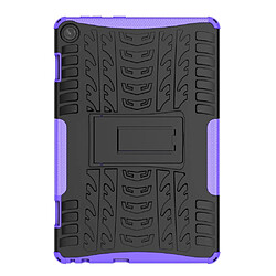 Coque en TPU texture de pneu, résistant aux chocs avec béquille pour votre Lenovo Tab M10 (Gen 3) - violet