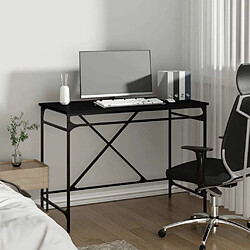 Avis Maison Chic Bureau,Table de travail pour chambre noir 100x50x75 cm bois d'ingénierie et fer -GKD17001