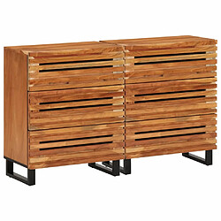 vidaXL Buffets 2 pcs 60x34x75 cm bois d'acacia massif