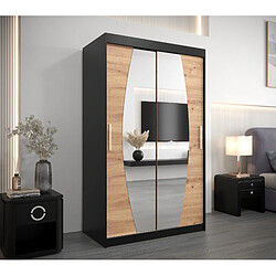 Abiks Meble Armoire Elypse à portes coulissantes 200/120/62 2 portes (noir/artisan)