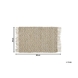 Beliani Tapis beige à motif zigzag 50 x 80 cm AFRIN