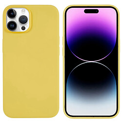 Coque en silicone anti-rayures, magnétique pour votre iPhone 14 Pro - jaune