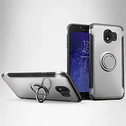 Wewoo Coque Étui de protection magnétique à 360 degrés pour bague de rotation Galaxy J4 2018 argent