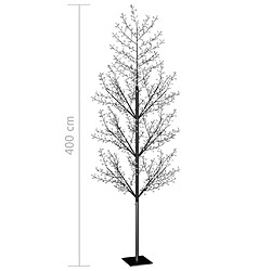 vidaXL Sapin de Noël 1200 LED bleu Cerisier en fleurs 400 cm pas cher