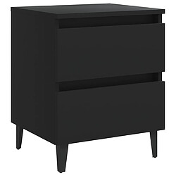 Maison Chic Table de chevet,Table de nuit,Table d'appoint pour salon Noir 40x35x50 cm Aggloméré -MN98265