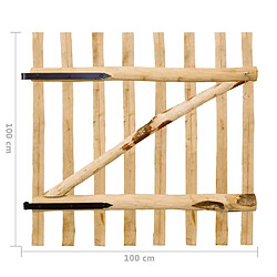 vidaXL Portillon simple de clôture Bois de noisetier 100x100 cm pas cher