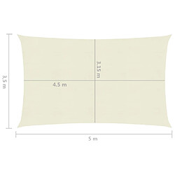 Avis Helloshop26 Voile d'ombrage 160 g/m² crème 3,5 x 5 m pehd 02_0009077