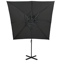 ComfortXL Parasol Déporté à Double Toit 250x250 Cm Anthracite pas cher