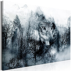 Artgeist Tableau - Mountain Predator (1 Part) Wide Black and White [120x80]