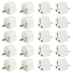 Wewoo Adaptateur de prise 20 PCS, d'alimentation de voyage avec de courant AU pas cher