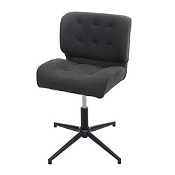 Decoshop26 Fauteuil chaise de bureau salle à mager pivotante hauteur réglable tissu gris foncé pied métal noir 04_0001864