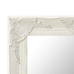 Avis vidaXL Miroir mural style baroque 50x40 cm Blanc