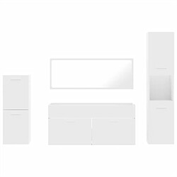 Acheter vidaXL Ensemble de meubles salle de bain 4 pcs blanc bois d'ingénierie