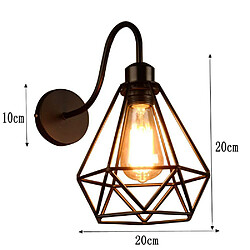 Universal Vin LED Lampe murale Loft de fusée de décélération Applique murale industrielle Noir E27 Fer Simple Abat-jour Cage Garde Applique murale Éclairage intérieur Pinces