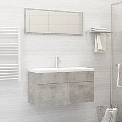 vidaXL Ensemble de meubles de salle de bain Gris béton Aggloméré