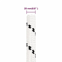 vidaXL Corde de travail Blanc 20 mm 25 m Polyester pas cher