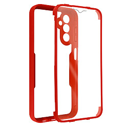 Avizar Coque 360° pour Galaxy A14 Dos Rigide Protection Écran Souple Contour Rouge