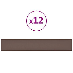 vidaXL Panneaux muraux 12 pcs Marron 90x15 cm Similicuir 1,62 m²