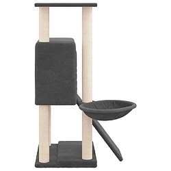 Avis Helloshop26 Arbre à chat meuble tour grimper jouet grattage grattoir escalade plateforme avec griffoirs en sisal foncé 96 cm gris 02_0022719