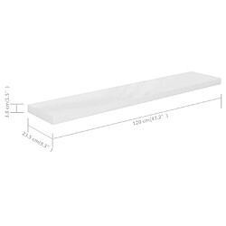 vidaXL Étagère murale flottante Blanc brillant 120x23,5x3,8 cm MDF pas cher