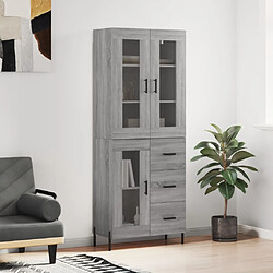 vidaXL Buffet haut Sonoma gris 69,5x34x180 cm Bois d'ingénierie