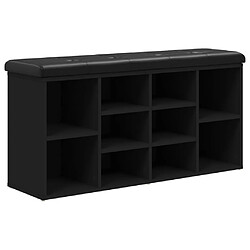 Maison Chic Banc à chaussures | Meuble de rangement à chaussures Meuble d'Entrée noir 102x32x50 cm bois d'ingénierie -MN95326