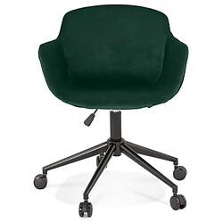 Mes Chaise de bureau 54x59x80 cm en velours vert foncé - GUIDO