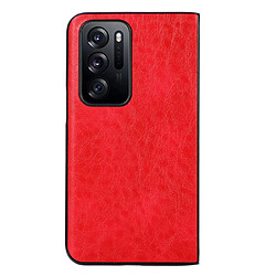 Coque en TPU + PU texture crazy horse, rouge pour votre Oppo Find N