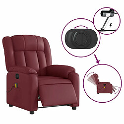 Maison Chic Fauteuil Relax pour salon, Fauteuil de massage inclinable électrique rouge bordeaux -GKD84283 pas cher