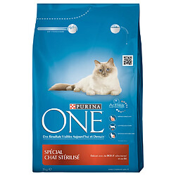 PURINA ONE Croquettes au boeuf et au blé - Pour chat adulte stérilisé - 3 kg