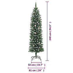 vidaXL Sapin de Noël artificiel mince avec support 240 cm PVC pas cher