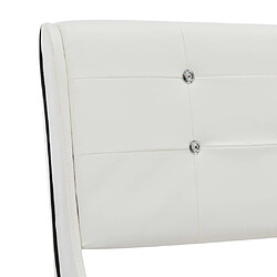 Maison Chic Lit adulte - Lit simple Cadre de lit,Structure du lit Contemporain Blanc Similicuir 120 x 200 cm -MN56039 pas cher