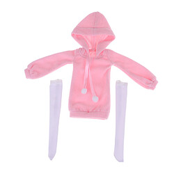 Avis 1/3 Sweat à capuche long et mignon pour les vêtements décontractés roses