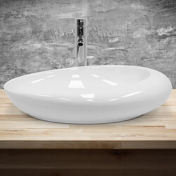 Avis Ecd Germany Lavabo vasque a poser en céramique blanche évier ovale salle de bain 585x375 mm