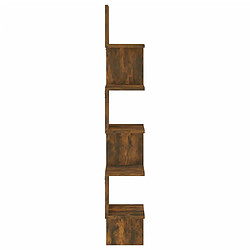 Avis vidaXL Étagère d'angle murale Chêne fumé 20x20x127,5cm Bois ingénierie