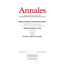 Annales, n° 1 (2021). Histoire et fiction à l'âge des révolutions