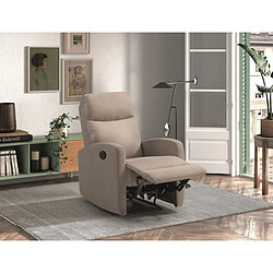 Pegane Fauteuil relax électrique en tissu waterproof couleur Crème - Longueur 66 x Profondeur 88 x Hauteur 103 cm pas cher