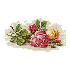 kits de point de croix estampé 11ct 14ct compté tissu rose motif 44 × 27cm 14ct