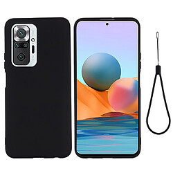 Coque en silicone souple avec sangle noir pour votre Xiaomi Redmi Note 10 Pro Max/Redmi Note 10 Pro