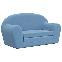 Maison Chic Canapé-lit convertible 2 places, Clic-Clac pour enfants bleu peluche douce -GKD79363