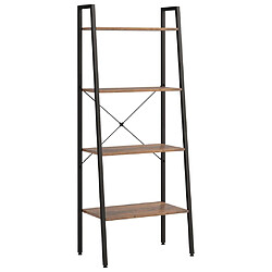 vidaXL Étagère sur pied 4 niveaux Marron foncé et noir 56x35x140 cm