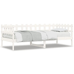 Maison Chic Lit de jour, Lit de repos pour Salon Chambre,Canapé-lit,Lit d'invité Blanc 80x200 cm Bois de pin massif -MN58611